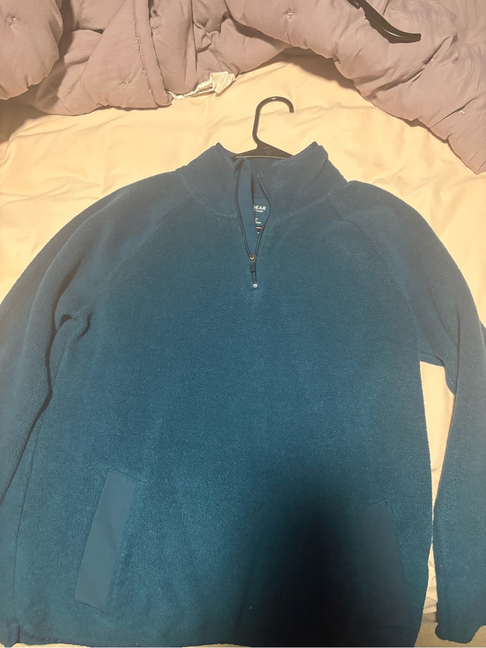 tek gear Men's Teal Quarter-Zip Fleece Pullover